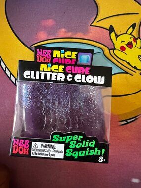 Purple Needoh Nice Cube, Glitter and Glow